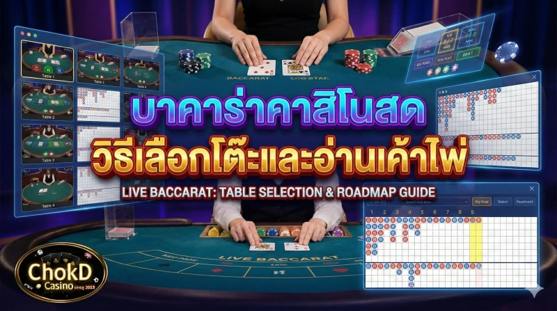 บาคาร่าคาสิโนสด – วิธีเลือกโต๊ะและอ่านเค้าไพ่สำหรับมือใหม่