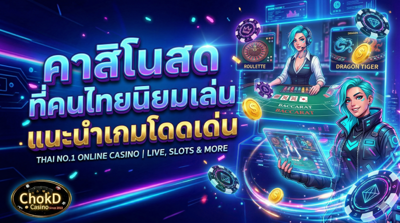 คาสิโนสดที่คนไทยนิยมเล่น แนะนำเกมโดดเด่น