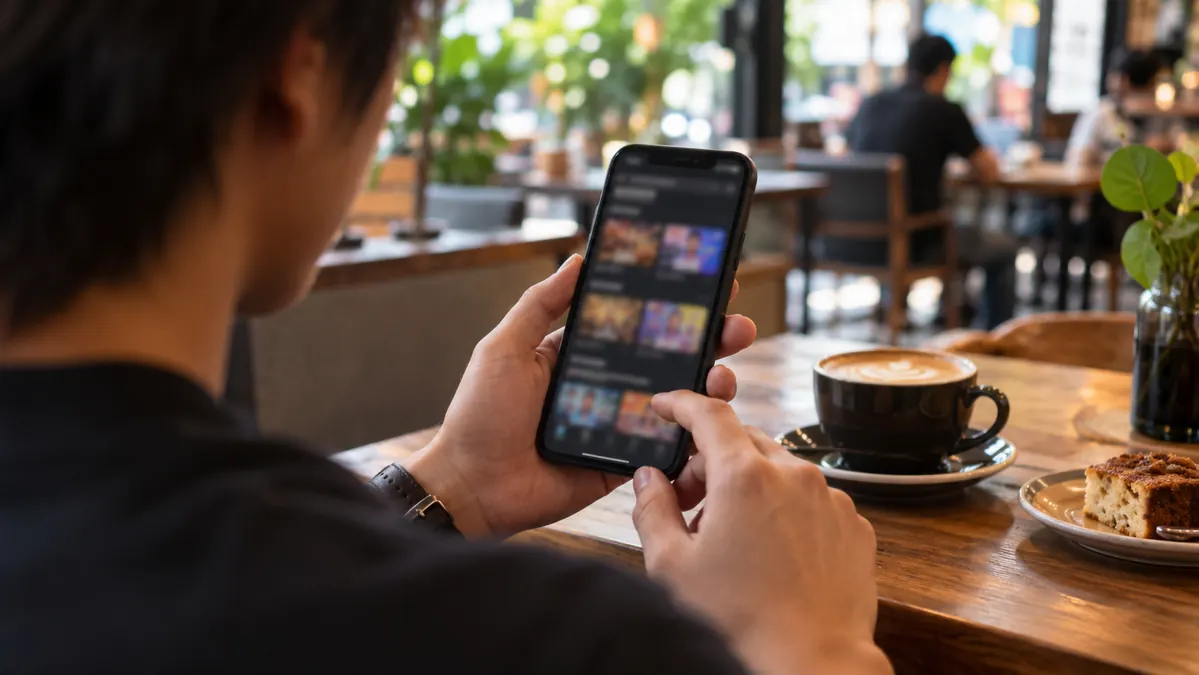 Mobile phone showing a casino website interface